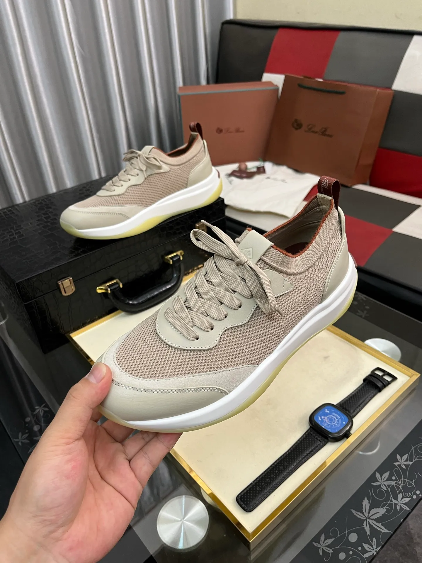Men's men's shoes💰620⌚️⌚️Loro Piana - Loro Piana LP classic casual shoes, men's lace-up casual shoes and sneakers, high-quality lightweight and comfortable fabrics, suitable for outdoor leisure, the color is young and energetic, the upper is imported deerskin from Italy, it is great with sportswear or casual suits! Code number: 38-446️⃣Colors available